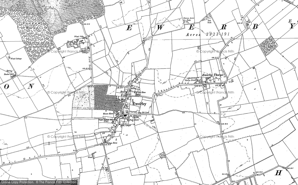 Old Map of Ewerby, 1887 in 1887