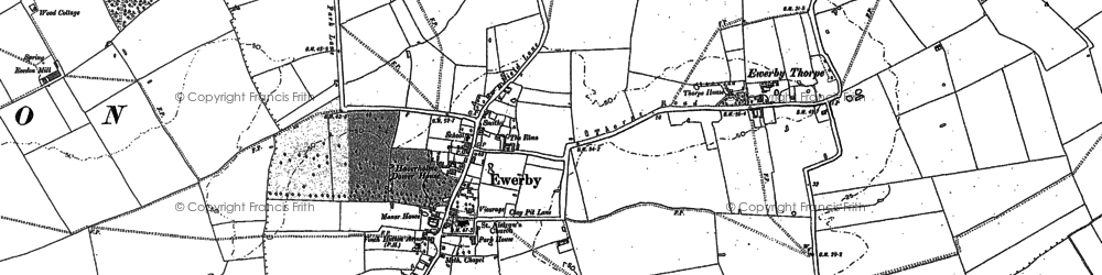 Old map of Ewerby in 1887