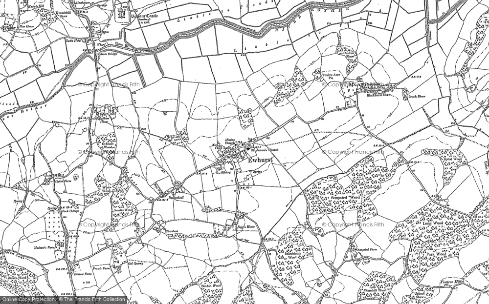Old Map of Ewhurst Green, 1897 - 1908 in 1897