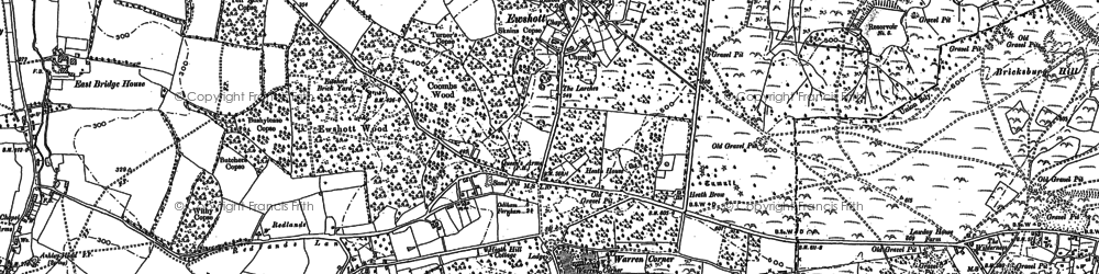 Old map of Ewshot in 1909