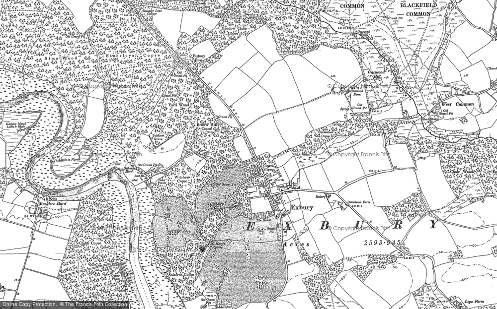 Old Map of Exbury, 1895 in 1895