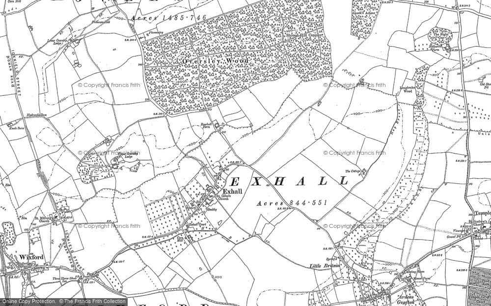 Old Map of Exhall, 1885 in 1885