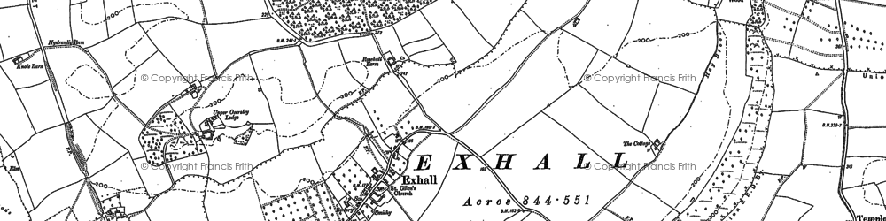 Old map of Exhall in 1885