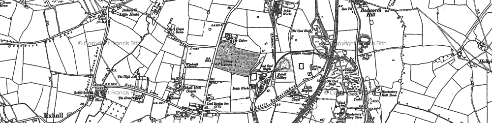 Old map of Exhall in 1886