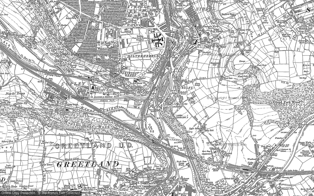 Old Map of Exley, 1892 - 1893 in 1892