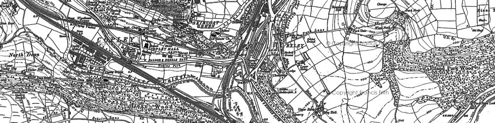 Old map of Exley in 1892