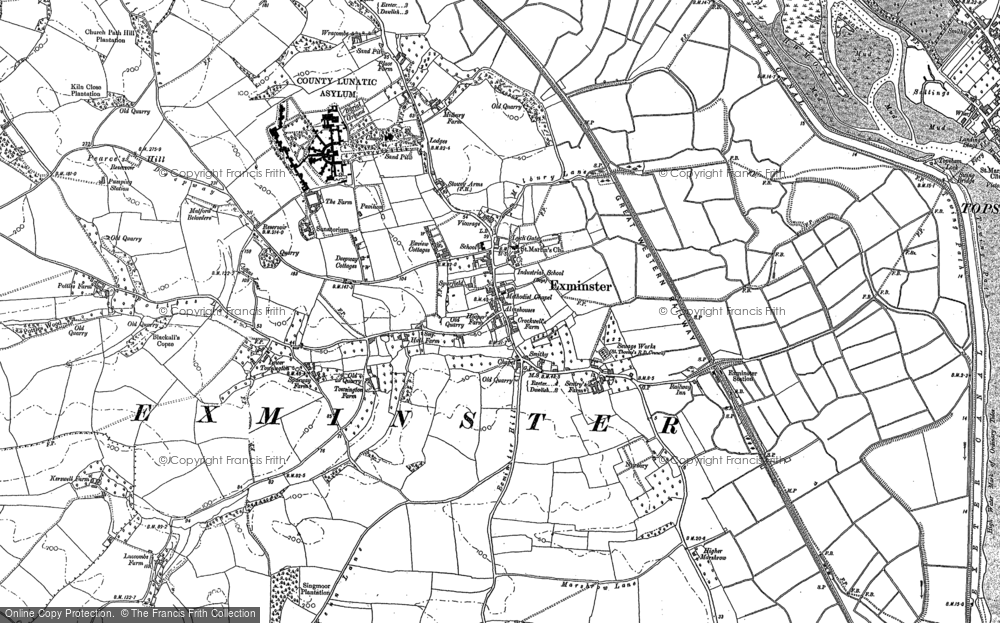 Old Map of Exminster, 1888 in 1888