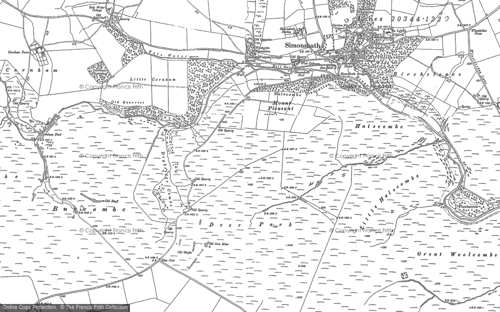 Old Map of Historic Map covering Bale Water in 1887