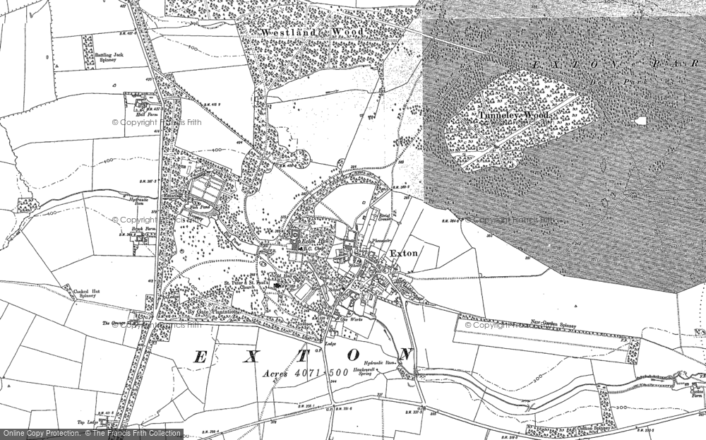 Old Map of Exton, 1884 - 1902 in 1884