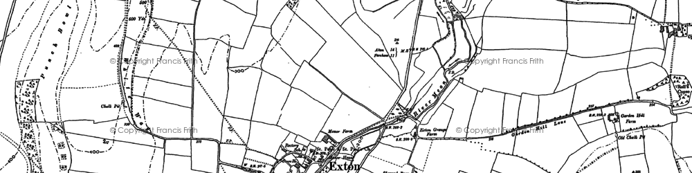 Old map of Exton in 1895