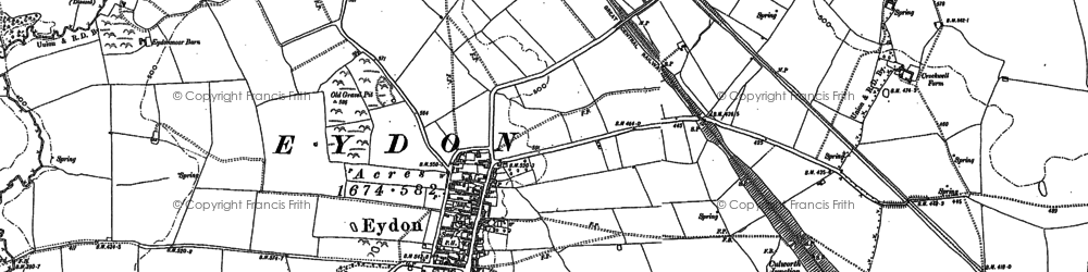 Old map of Eydon in 1883