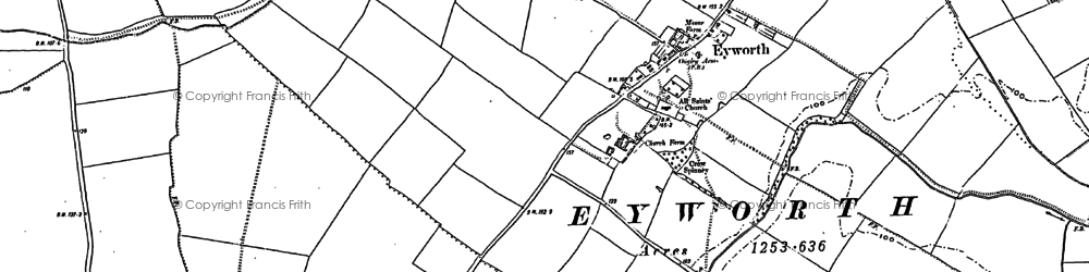 Old map of Eyeworth in 1882