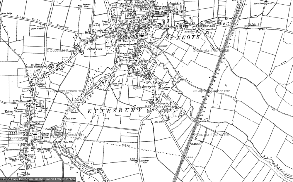 Old Map of Eynesbury, 1900 in 1900