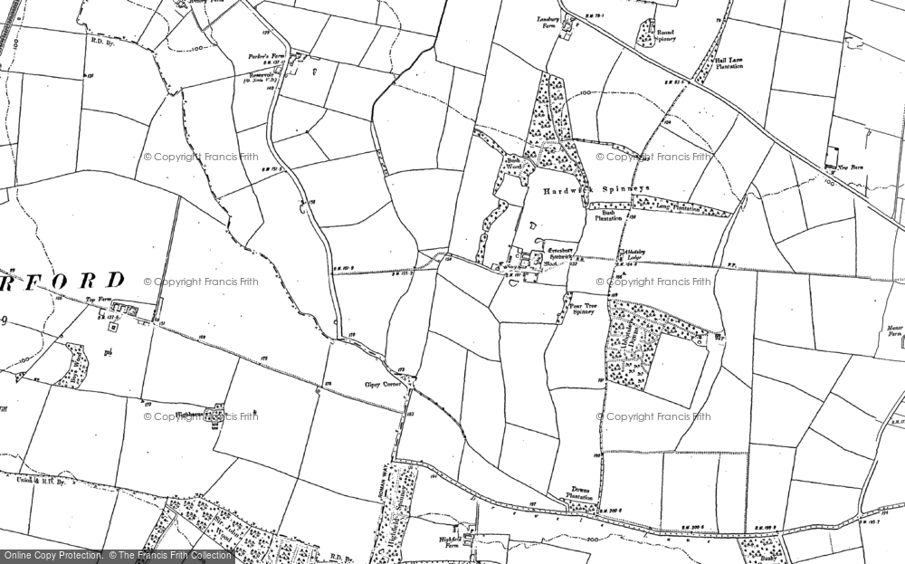 Old Map of Eynesbury Hardwick, 1900 in 1900