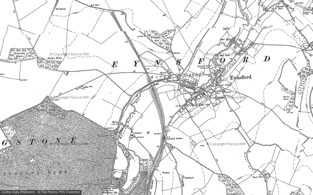Old Map of Eynsford, 1895 in 1895