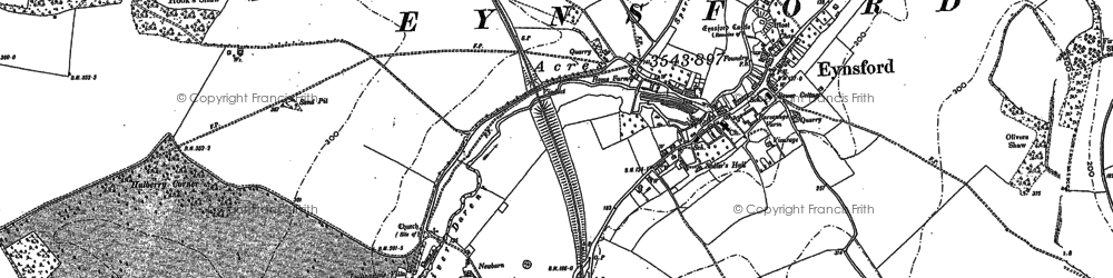 Old map of Lullingstone Castle in 1895