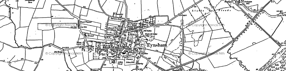 Old map of Eynsham in 1911