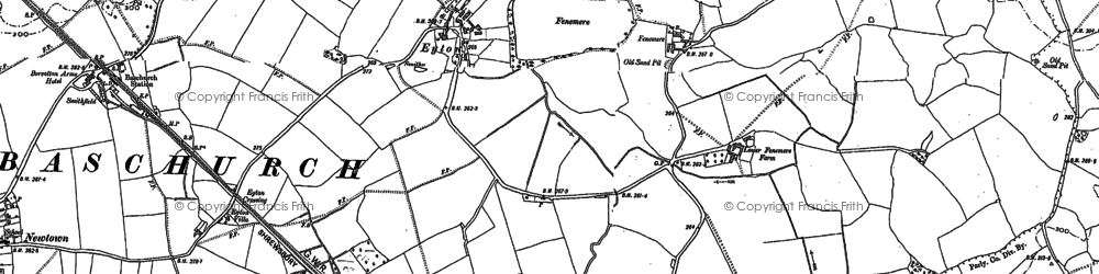 Old map of Eyton in 1880