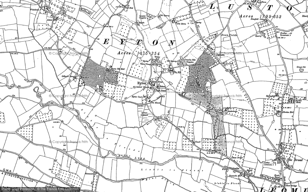 Old Map of Eyton, 1885 in 1885