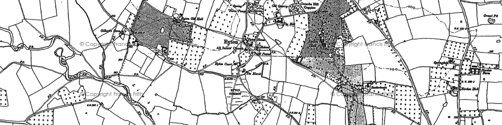 Old map of Eyton in 1885