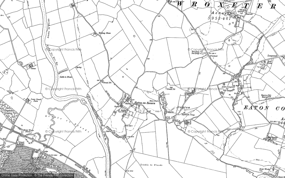 Old Map of Eyton on Severn, 1881 - 1882 in 1881
