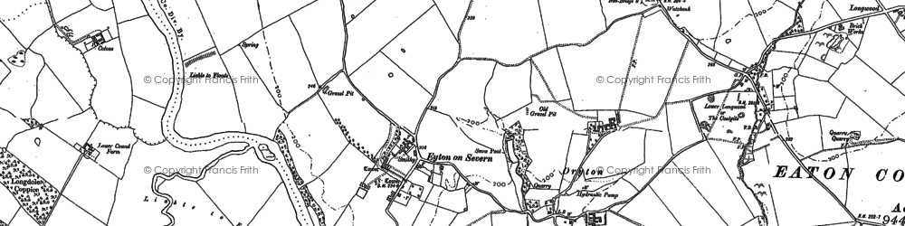 Old map of Eyton on Severn in 1881