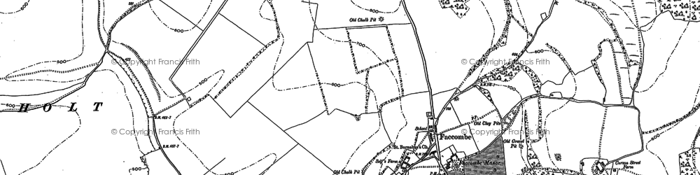 Old map of Faccombe in 1909