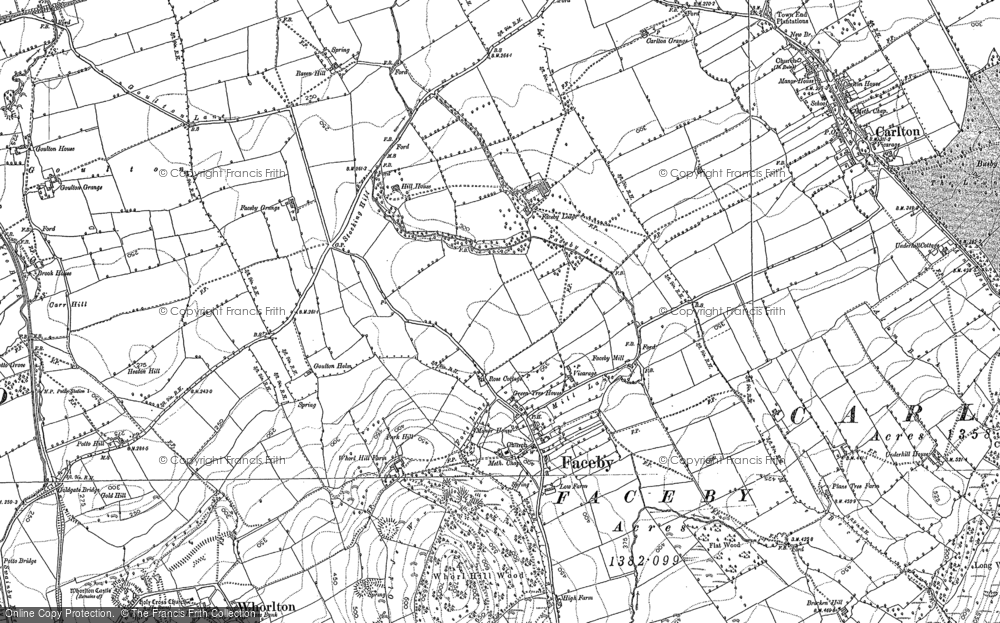 Old Map of Historic Map covering Whorl Hill in 1890