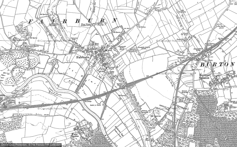 Old Map of Historic Map covering Water Fryston in 1890