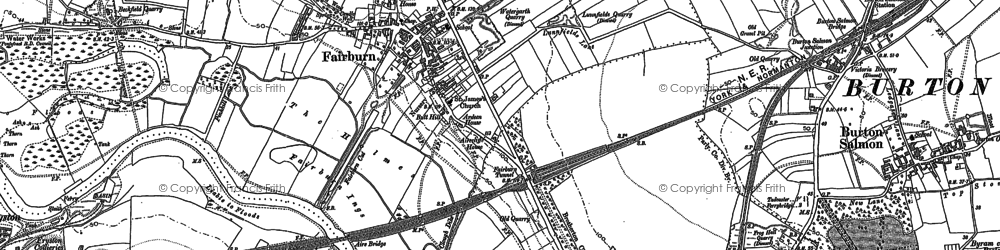 Old map of Water Fryston in 1890