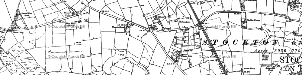 Old map of Hartburn in 1914