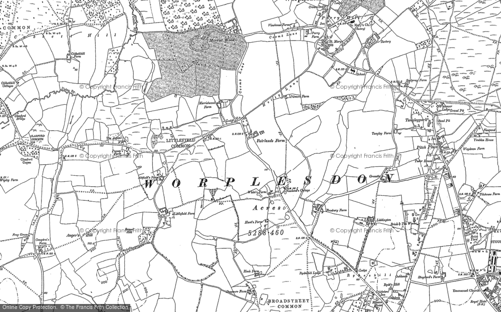 Old Map of Historic Map covering Whipley Manor in 1895