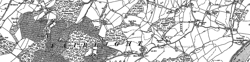 Old map of Fairlight in 1907