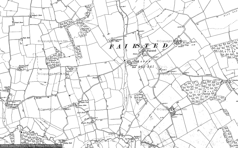 Old Map of Fairstead, 1896 in 1896