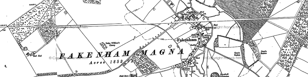 Old map of Euston Park in 1882