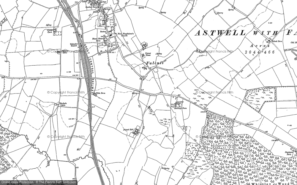 Old Map of Historic Map covering Blackpits Barn in 1883