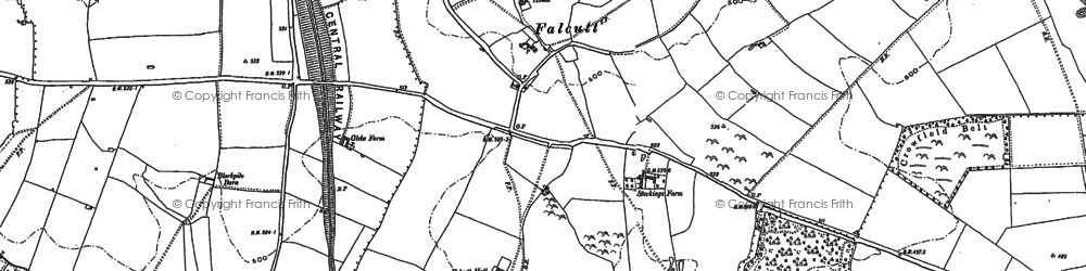 Old map of Falcutt in 1883