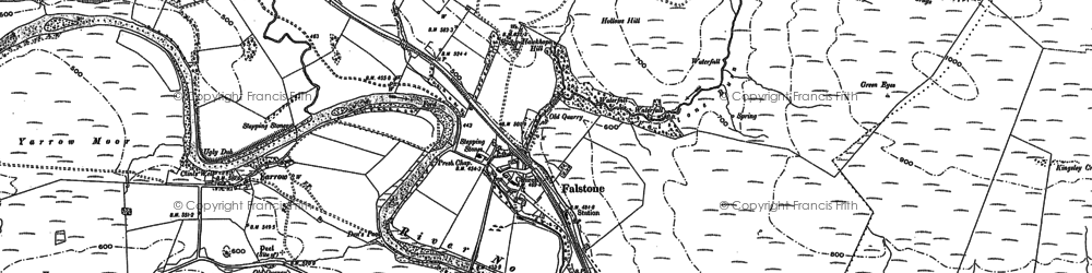 Old map of Hawkhope in 1896