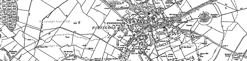 Old map of Faringdon in 1910