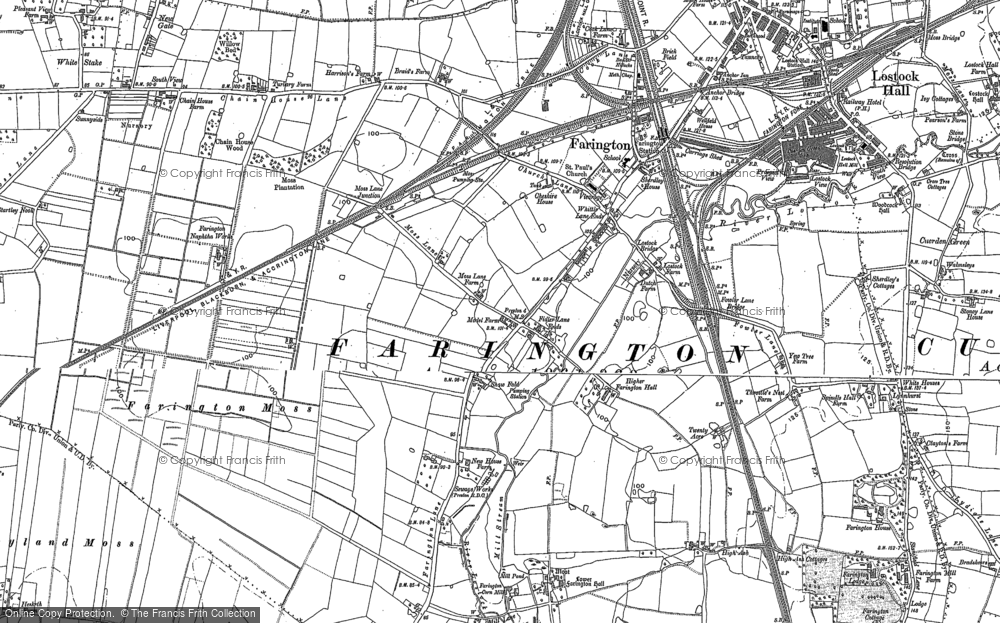 Old Map of Farington, 1892 - 1893 in 1892