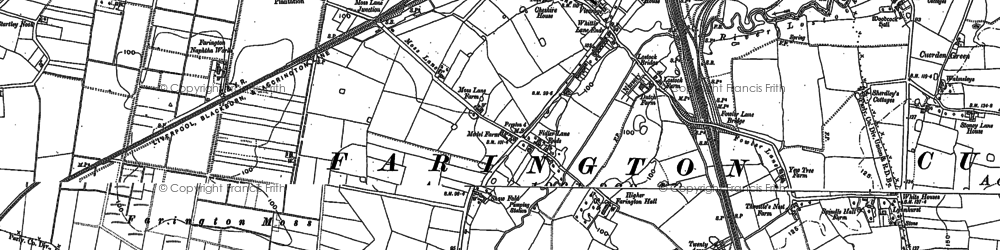 Old map of Tardy Gate in 1892
