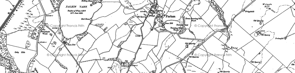 Old map of Lineholme Burn in 1899