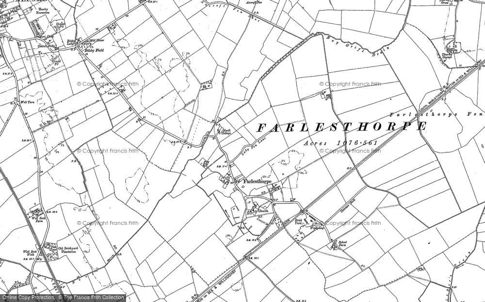 Old Map of Farlesthorpe, 1887 in 1887