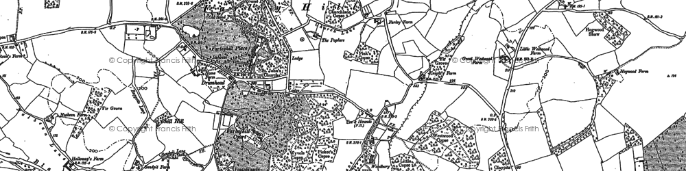 Old map of Farley Hill in 1909