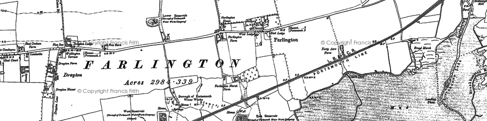 Old map of Farlington in 1907