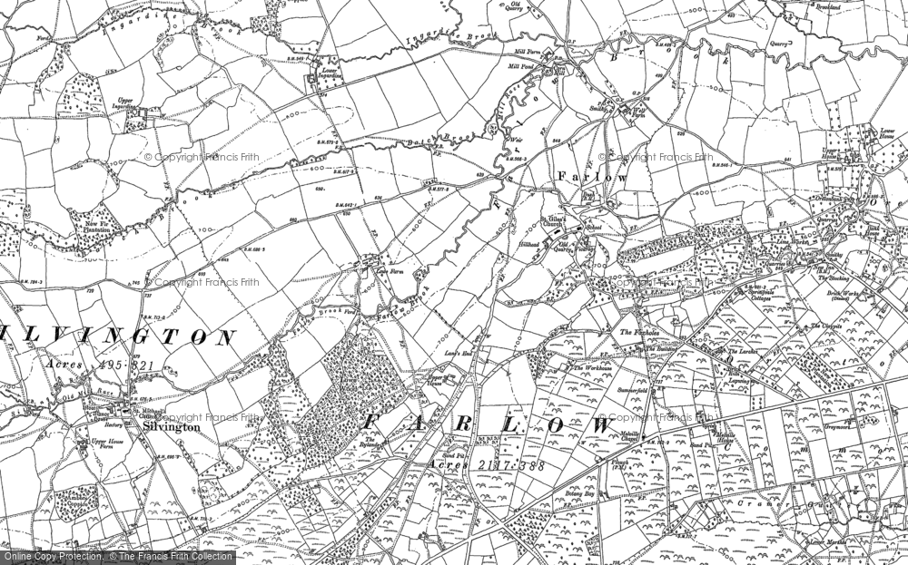 Old Map of Farlow, 1879 - 1883 in 1879