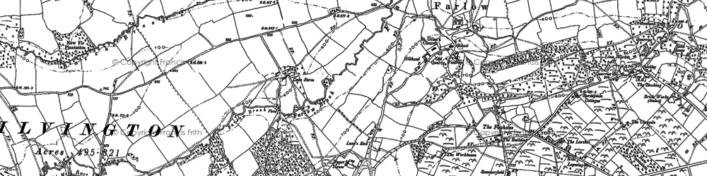 Old map of Lane's End in 1879