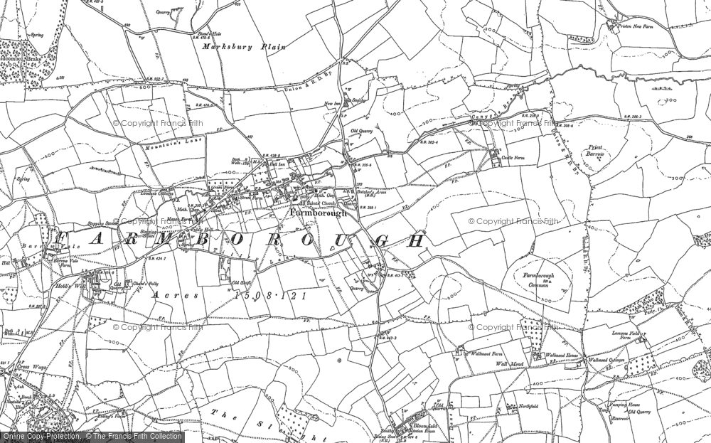 Old Map of Historic Map covering Hobbs Wall in 1882