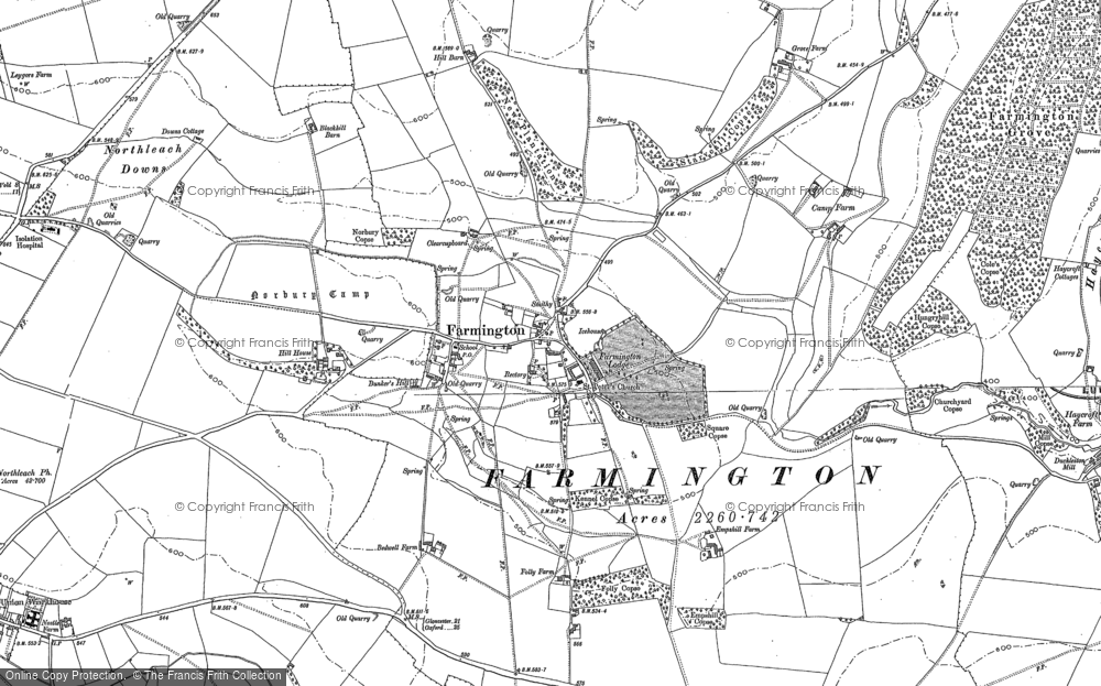 Old Map of Historic Map covering Broadwater Bottom in 1882