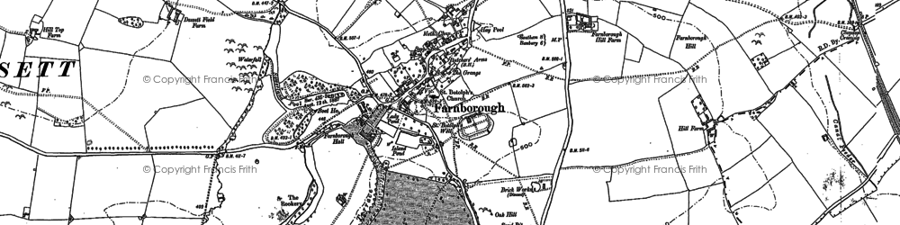Old map of Farnborough in 1885